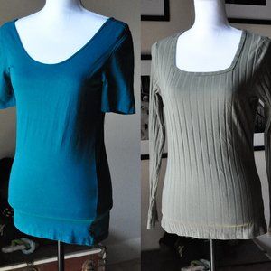BUNDLE: 2 Tops Teal & Olive